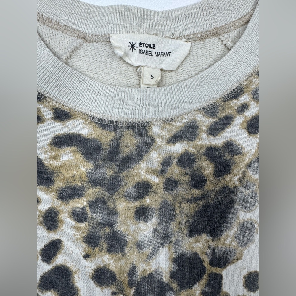Isabel Marant Etoile Animal Print 100% Cotton French Terry Sweatshirt Size Small - Picture 9 of 10